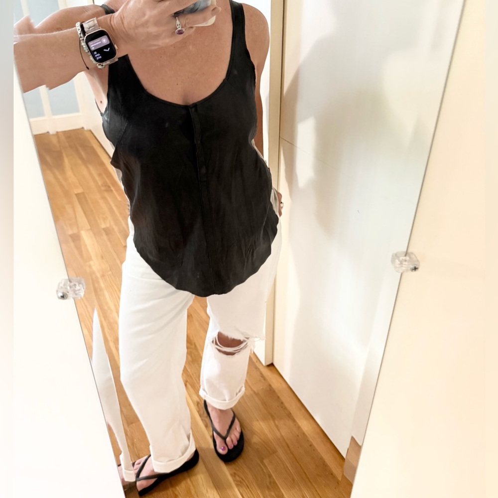Burning Torch Leather and cotton Tank